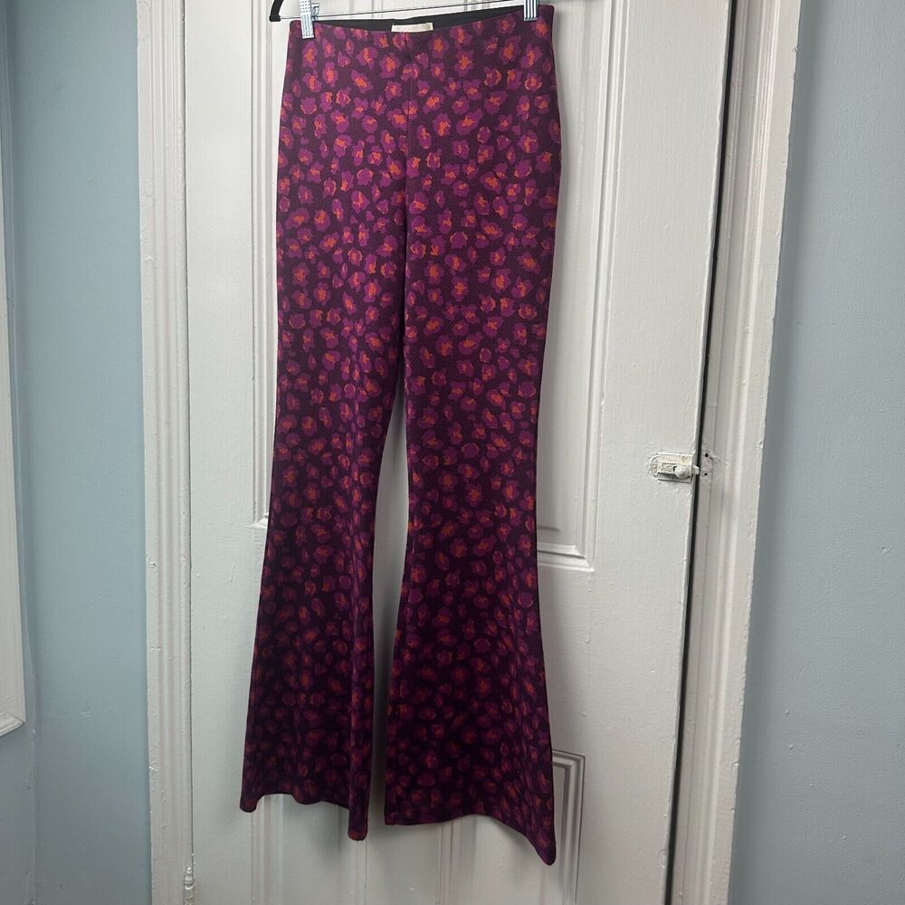Anthropologie Pink and Purple Boot Cut Pants